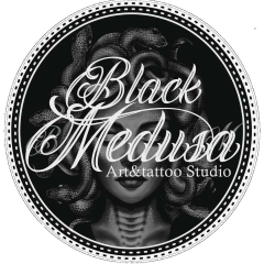 Black Medusa Tattoo Logo